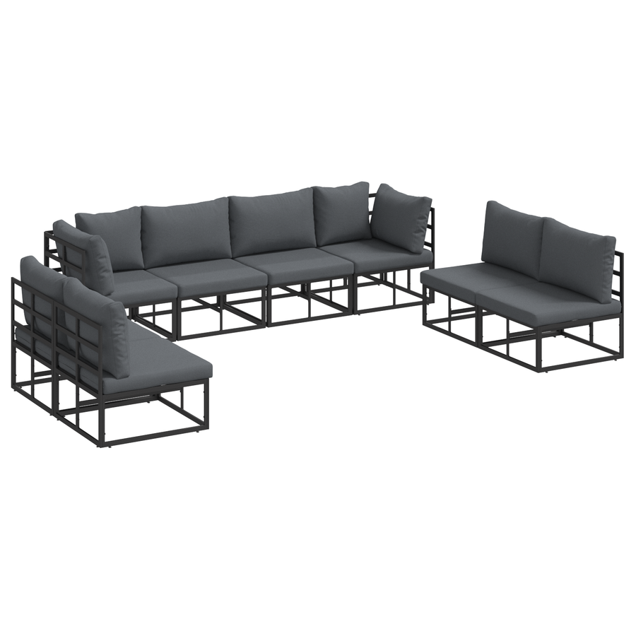 Tuin Sofa Set 8 pcs Zwart 283 x 71.5 x 71 cm Aluminium