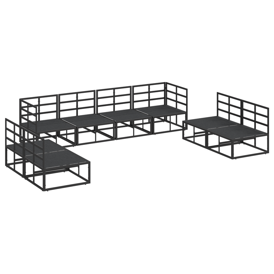 Tuin Sofa Set 8 pcs Zwart 283 x 71.5 x 71 cm Aluminium
