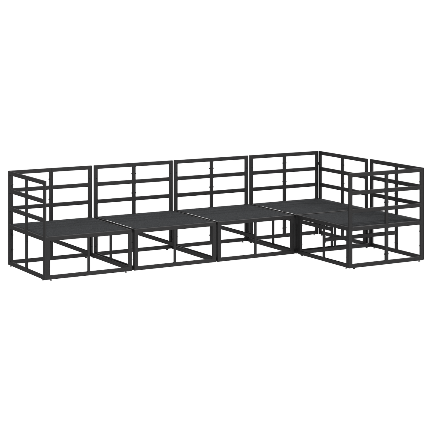 Tuin Sofa Set 5 pcs Zwart 283 x 143 x 71 cm Aluminium