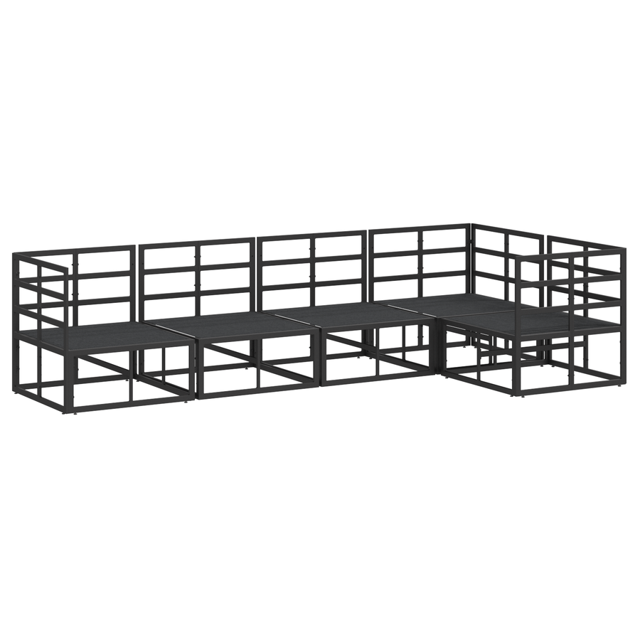 Tuin Sofa Set 5 pcs Zwart 283 x 143 x 71 cm Aluminium