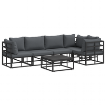 Tuin Sofa Set met kussen met kussen 6 pcs Zwart 70 x 70 x 32 cm Aluminium