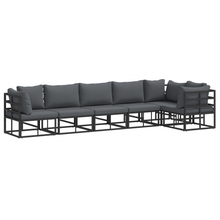 Tuin Sofa Set met kussen met kussen 6 pcs Zwart 70 x 70 x 32 cm Aluminium