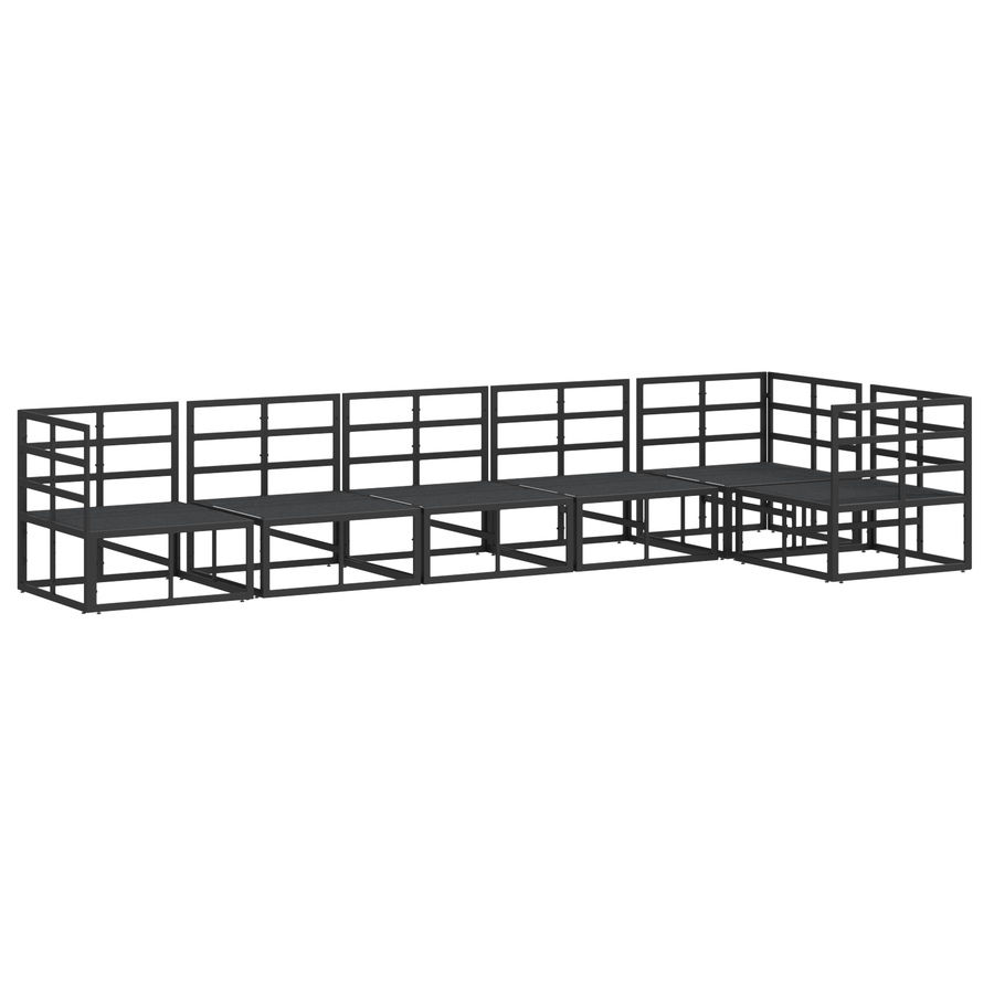 Tuin Sofa Set met kussen met kussen 6 pcs Zwart 70 x 70 x 32 cm Aluminium