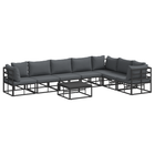 Tuin sofa set 8-delig aluminium zwart