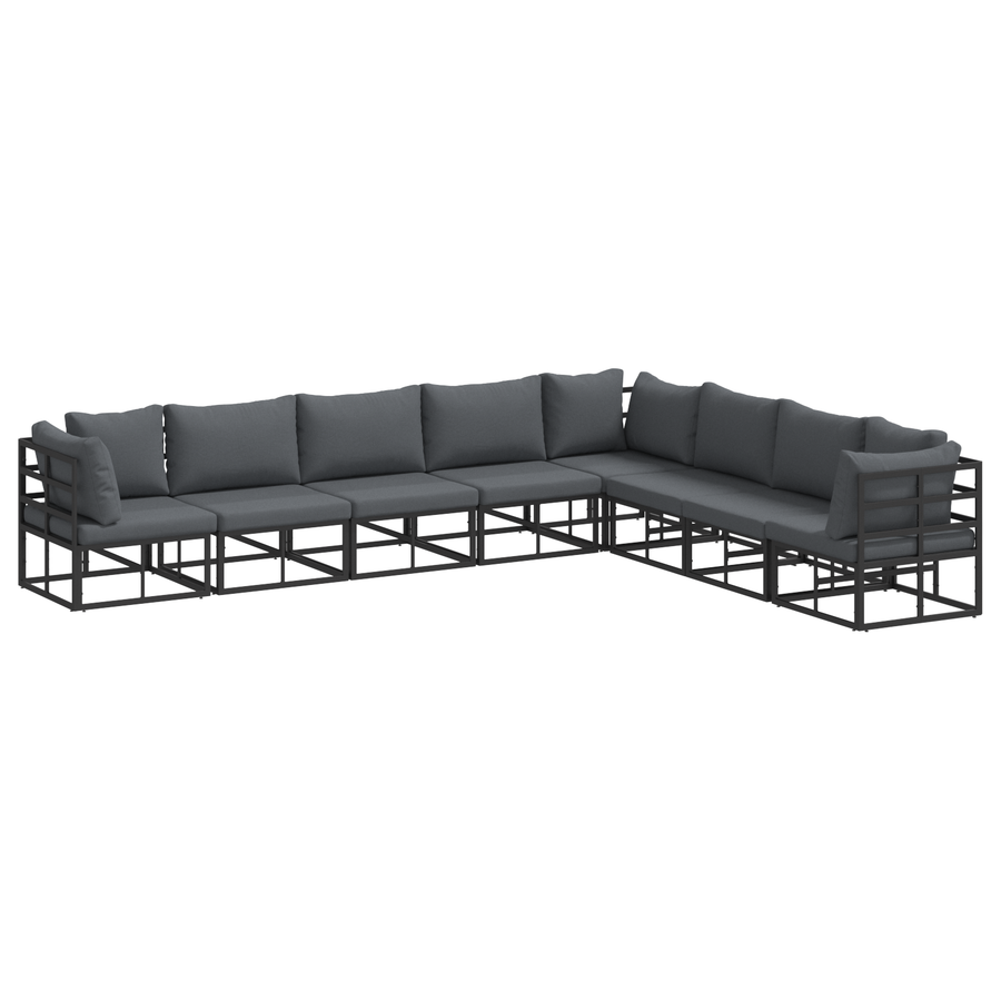 Tuin Sofa Set 8 pcs Zwart 353 x 283 x 71 cm Aluminium
