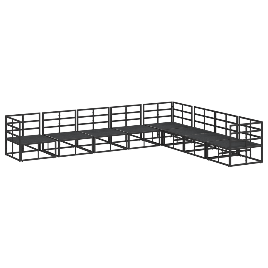 Tuin Sofa Set 8 pcs Zwart 353 x 283 x 71 cm Aluminium