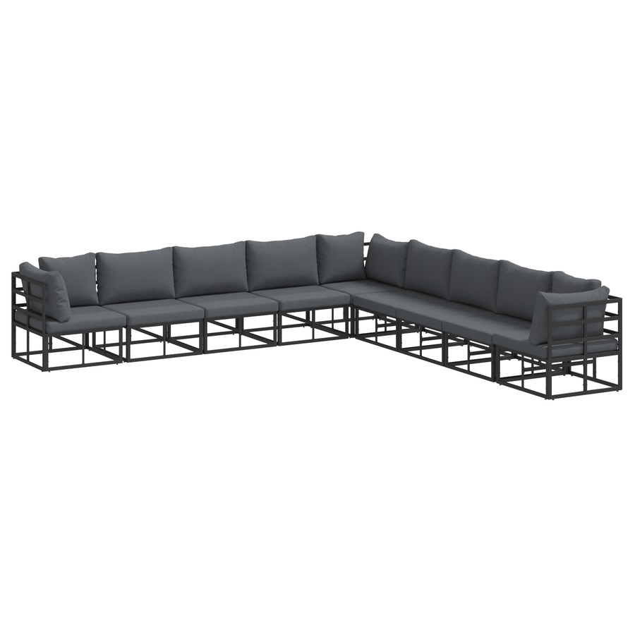 Tuin Sofa Set 9 pcs Zwart 353 x 353 x 71 cm Aluminium