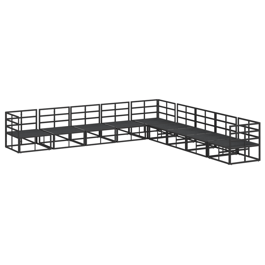 Tuin Sofa Set 9 pcs Zwart 353 x 353 x 71 cm Aluminium