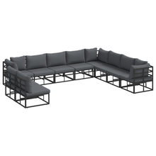 Tuin Sofa Set 10 pcs Zwart 353 x 283 x 71 cm Aluminium