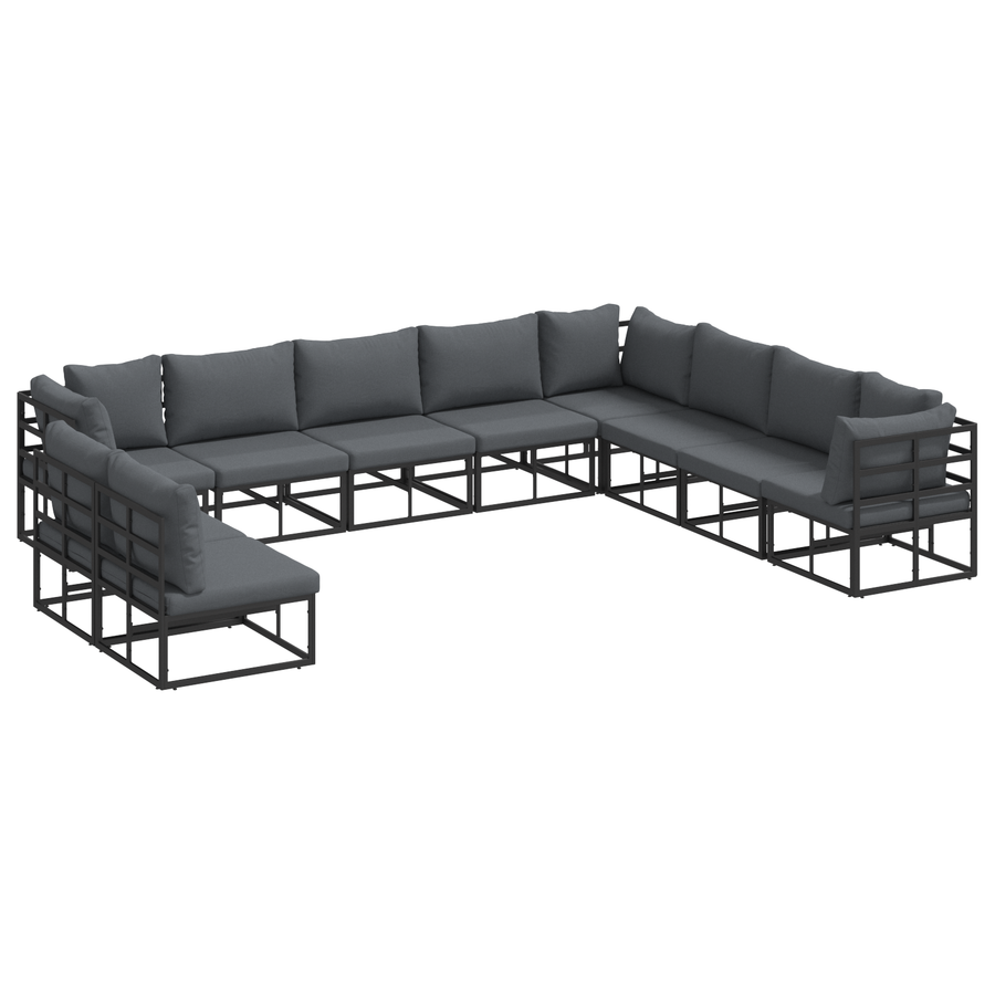 Tuin Sofa Set 10 pcs Zwart 353 x 283 x 71 cm Aluminium