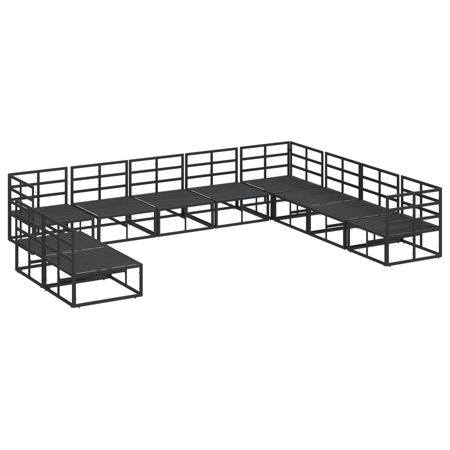 Tuin Sofa Set 10 pcs Zwart 353 x 283 x 71 cm Aluminium
