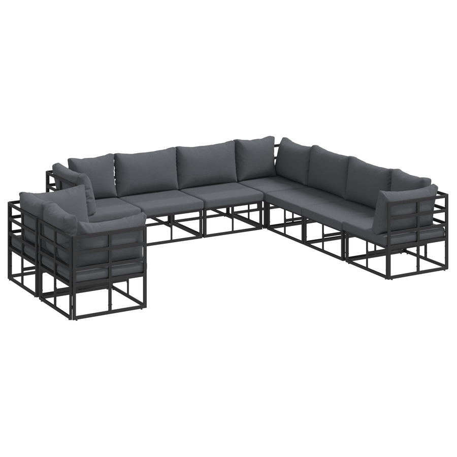 Tuin Sofa Set 9 pcs Zwart 283 x 283 x 71 cm Aluminium