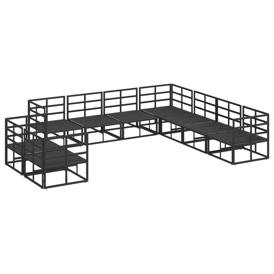Tuin Sofa Set 9 pcs Zwart 283 x 283 x 71 cm Aluminium