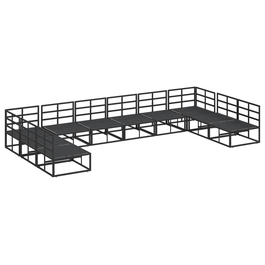 Tuin Sofa Set 10 pcs Zwart 423 x 211,5 x 71 cm Aluminium