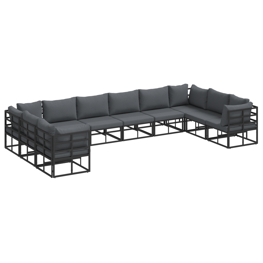 Tuin Sofa Set 10 pcs Zwart 423 x 213 x 71 cm Aluminium