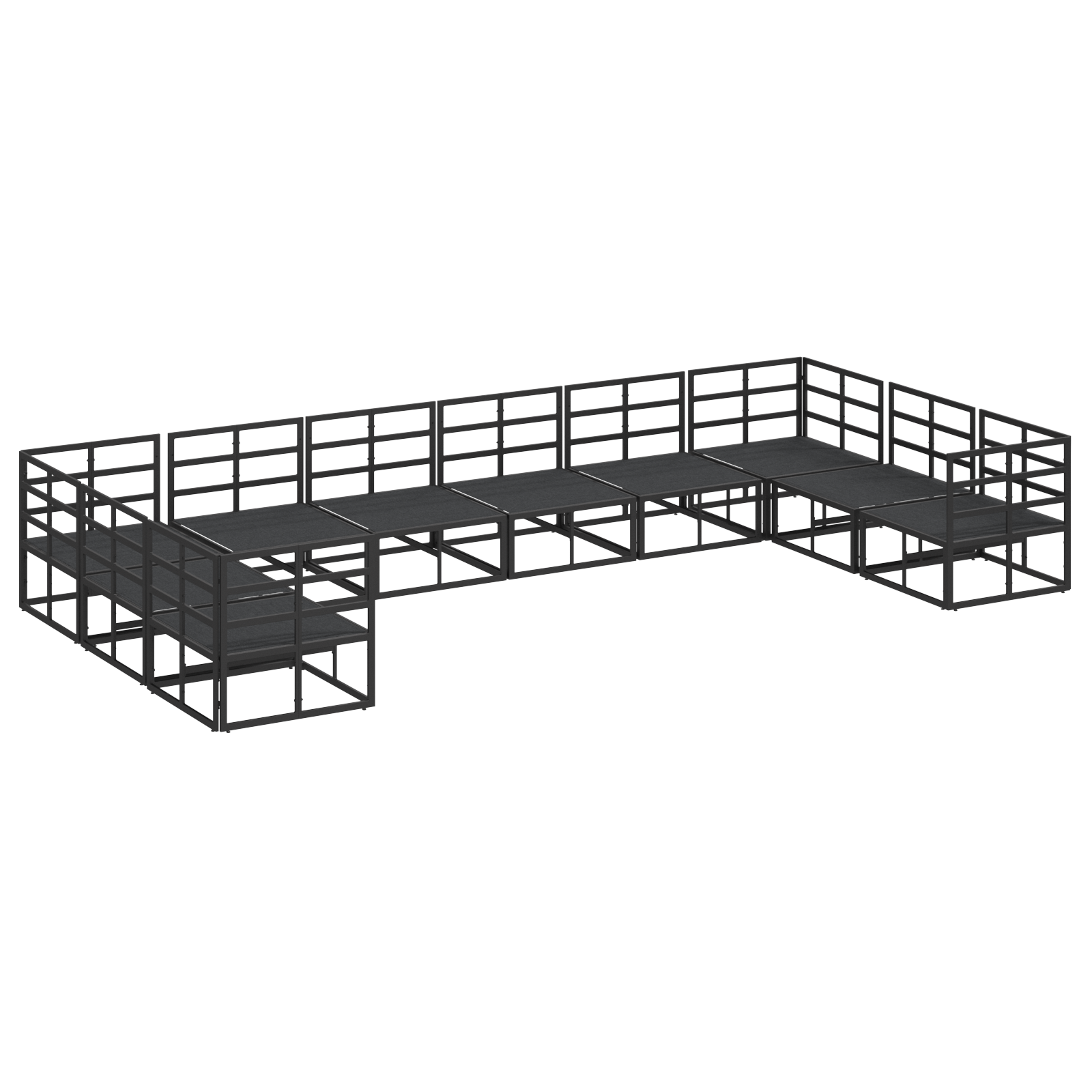Tuin Sofa Set 10 pcs Zwart 423 x 213 x 71 cm Aluminium