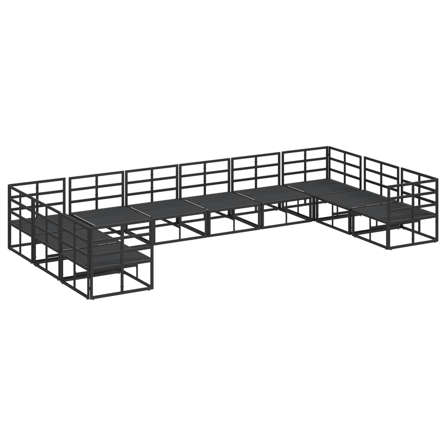 Tuin Sofa Set 10 pcs Zwart 423 x 213 x 71 cm Aluminium