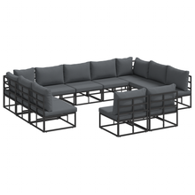 Tuin Sofa Set 11 pcs Zwart 353 x 211.5 x 71 cm Aluminium