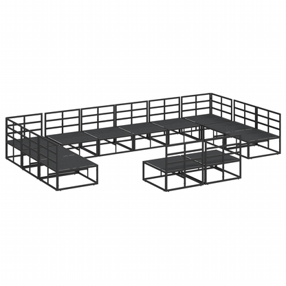Tuin Sofa Set 12 pcs Zwart 423 x 211.5 x 71 cm Aluminium