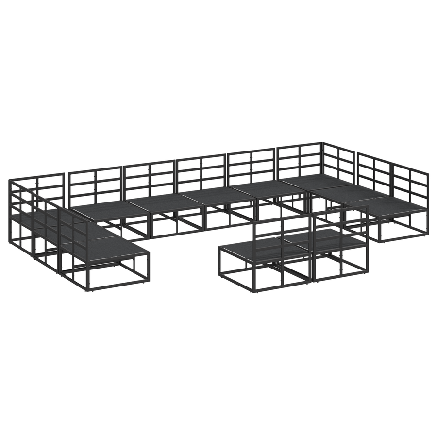 Tuin Sofa Set 12 pcs Zwart 423 x 211.5 x 71 cm Aluminium
