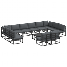 Tuin Sofa Set met kussen met kussen 13 pcs Zwart 70 x 70 x 32 cm Aluminium