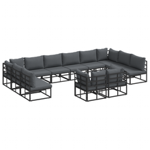 Tuin Sofa Set 12 pcs Zwart 423 x 211,5 x 71 cm Aluminium