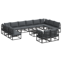 Tuin Sofa Set met kussen met kussen 13 pcs Zwart 70 x 70 x 32 cm Aluminium