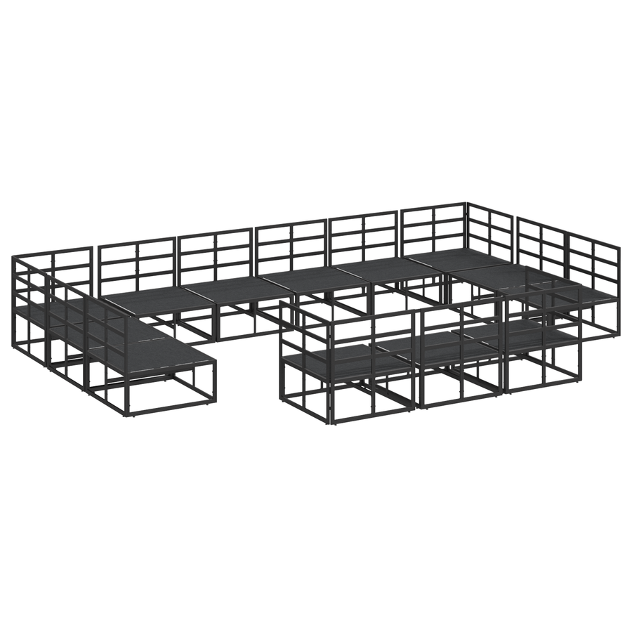Tuin Sofa Set 13 pcs Zwart 423 x 211,5 x 71 cm Aluminium