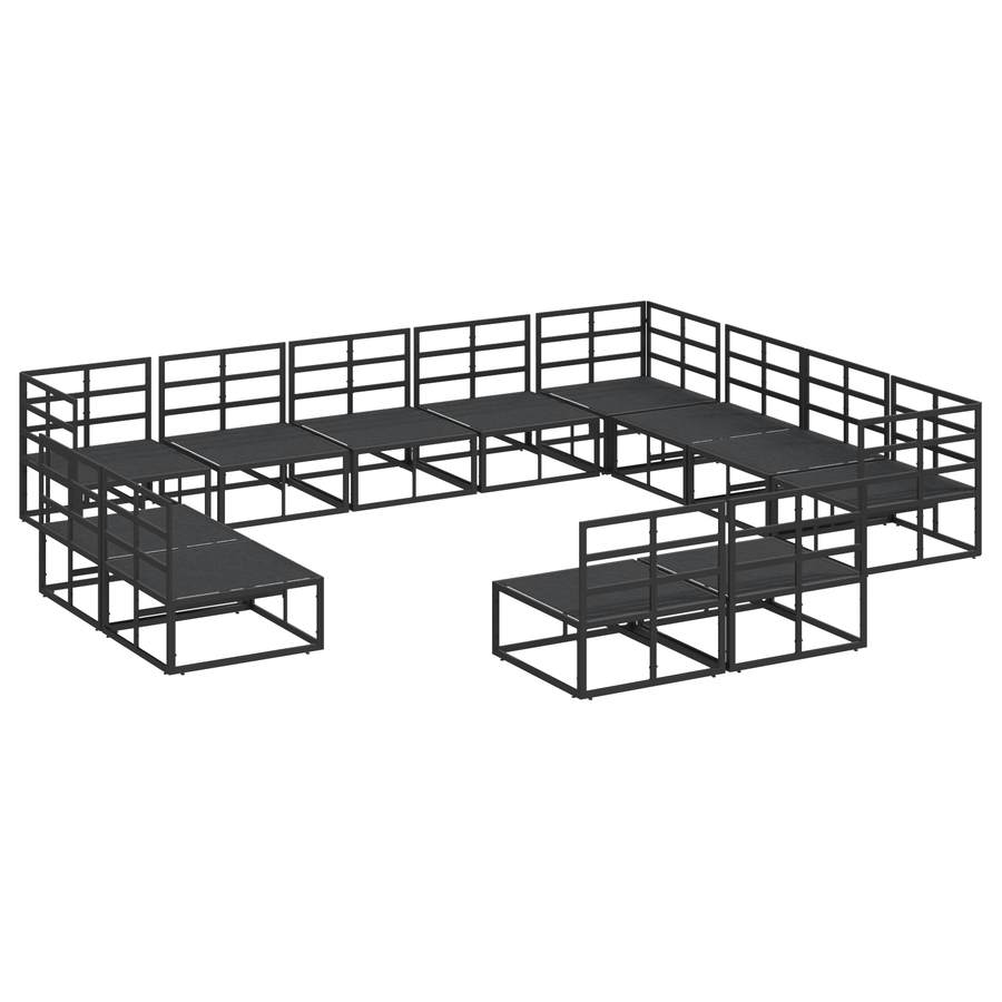 Tuin Sofa Set 12 pcs Zwart 353 x 283 x 71 cm Aluminium