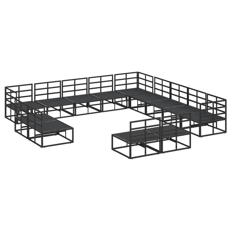 Tuin Sofa Set 13 pcs Zwart 353 x 353 x 71 cm Aluminium