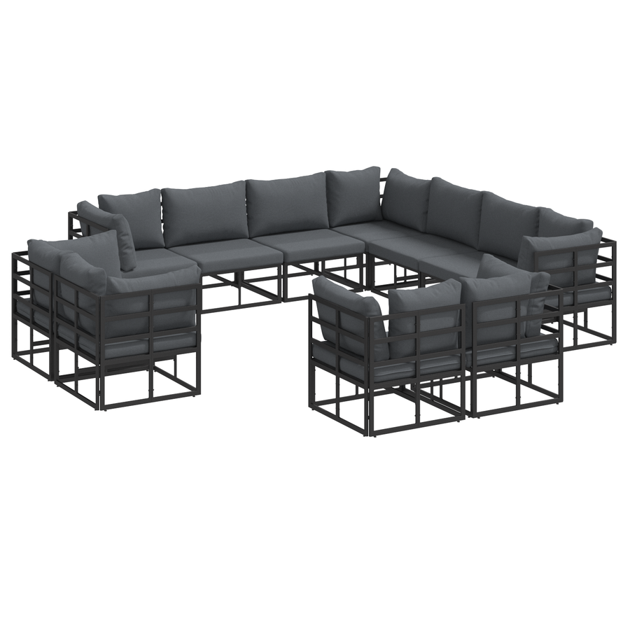 Tuin Sofa Set 11 pcs Zwart 283 x 283 x 71 cm Aluminium