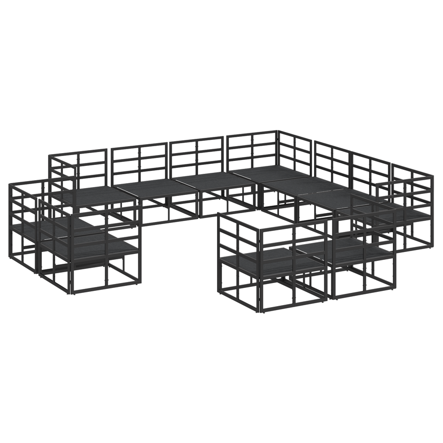 Tuin Sofa Set 11 pcs Zwart 283 x 283 x 71 cm Aluminium