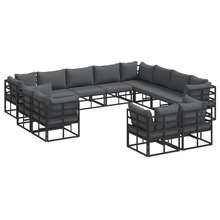 Tuin Sofa Set 12 pcs Zwart 353 x 283 x 71 cm Aluminium