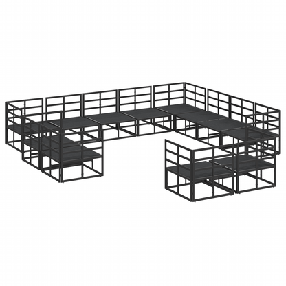 Tuin Sofa Set 12 pcs Zwart 353 x 283 x 71 cm Aluminium