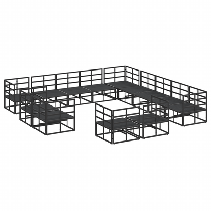 Tuin Sofa Set 13 pcs Zwart 353 x 353 x 71 cm Aluminium