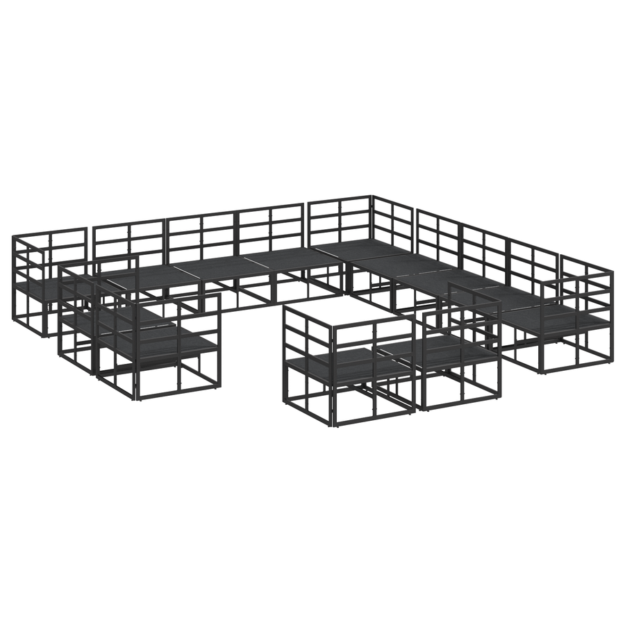 Tuin Sofa Set 13 pcs Zwart 353 x 353 x 71 cm Aluminium
