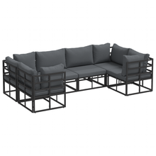 Tuin Sofa Set 6 pcs Zwart Aluminium