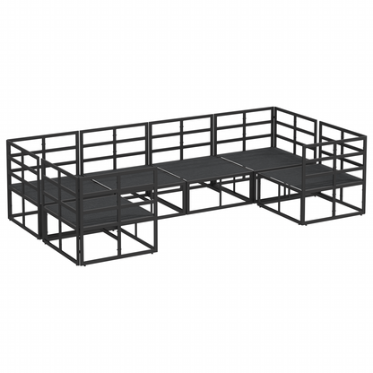 Tuin Sofa Set 6 pcs Zwart Aluminium