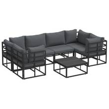 Tuin Sofa Set 7 pcs Zwart Aluminium