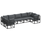 Tuinset 7 delig zwart aluminium