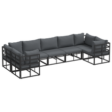 Tuin Sofa Set 7 pcs Zwart Aluminium