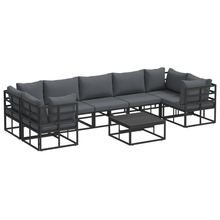 Tuin Sofa Set 8 pcs Zwart Aluminium