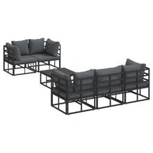 Tuin Sofa Set met kussen met kussen 6 pcs Zwart 70 x 70 x 32 cm Aluminium