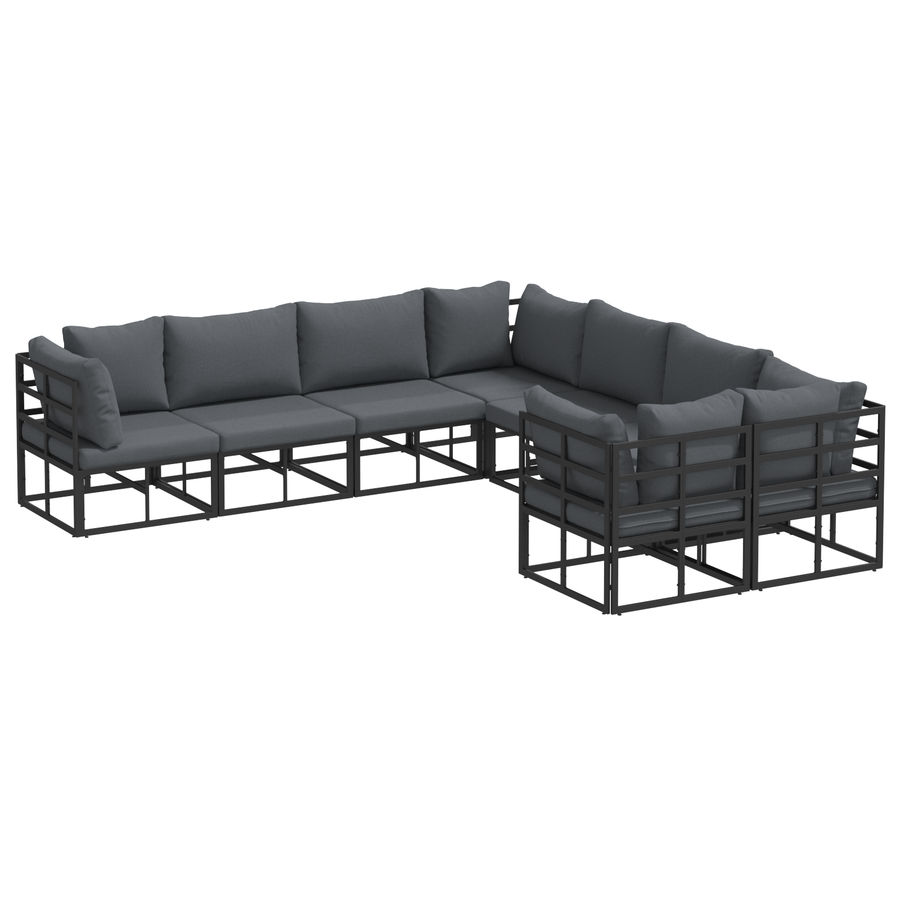 Tuin Sofa Set 8 pcs Zwart 283 x 283 x 71 cm Aluminium