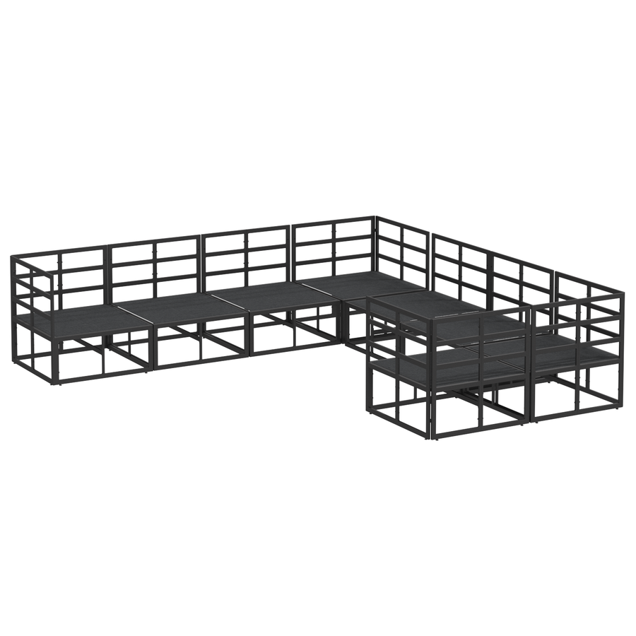 Tuin Sofa Set 8 pcs Zwart 283 x 283 x 71 cm Aluminium