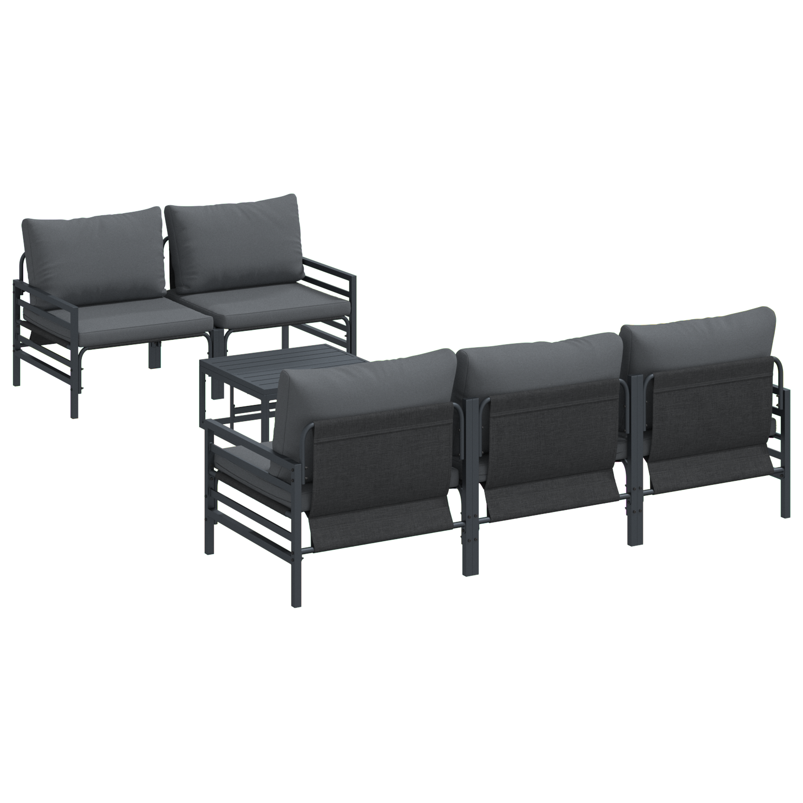Tuin Sofa Set 6 pcs Antraciet 70 x 70.5 x 31.5 cm Staal & Stof