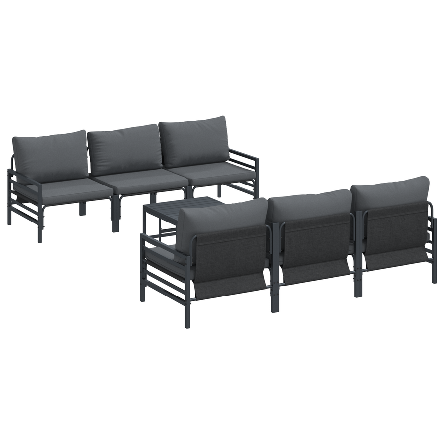 Tuin Sofa Set 7 pcs Antraciet 70 x 70.5 x 31.5 cm Staal & Stof