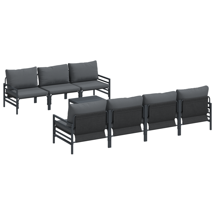 Tuin Sofa Set 8 pcs Antraciet 70 x 70.5 x 31.5 cm Staal & Stof