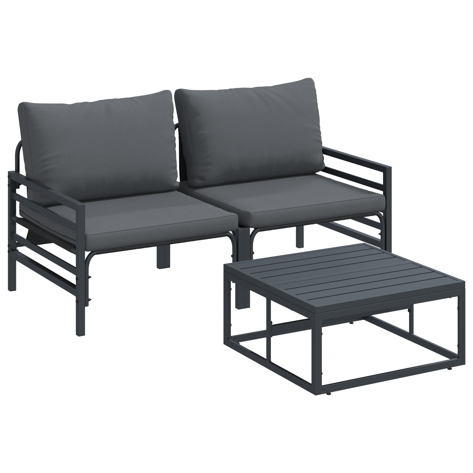 Tuin Sofa Set 3 pcs Antraciet Staal