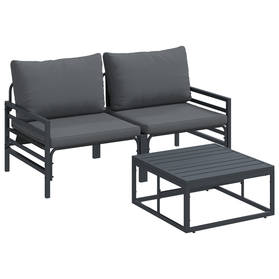 Tuin Sofa Set 3 pcs Antraciet Staal